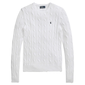 Polo Ralph Lauren Cable-Knit Sweater, Hvid 